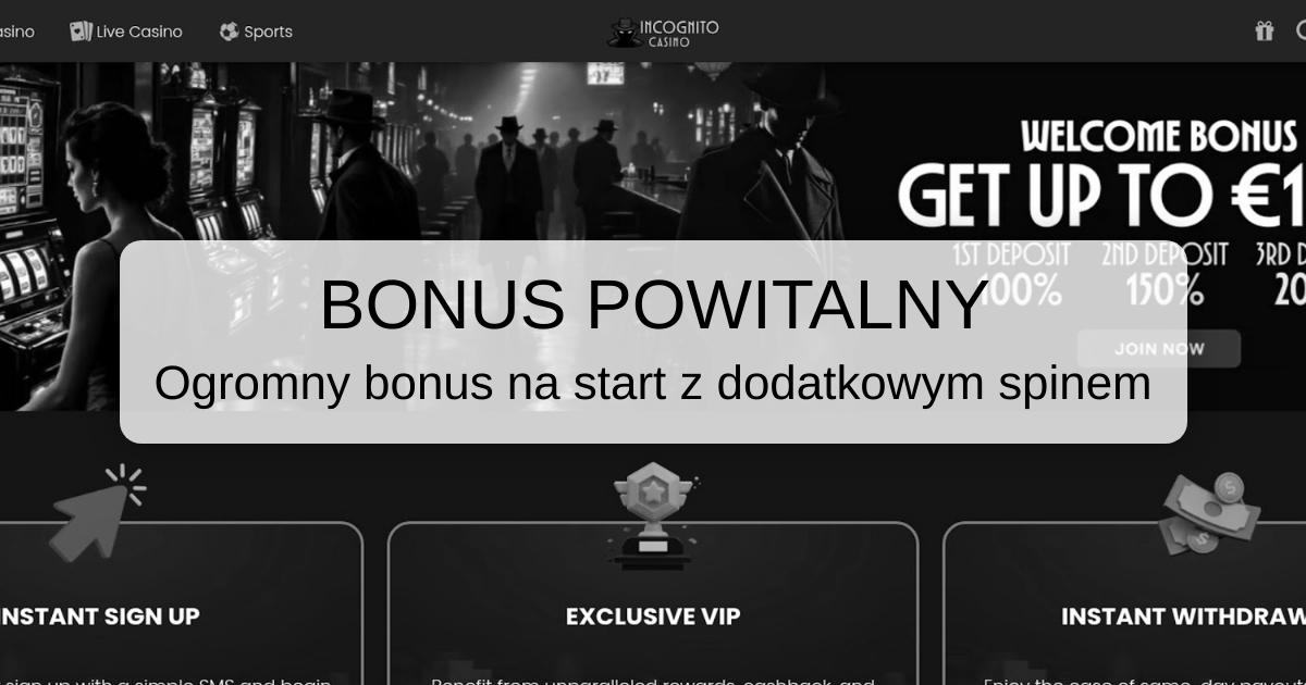 Incognito Casino welcome bonus