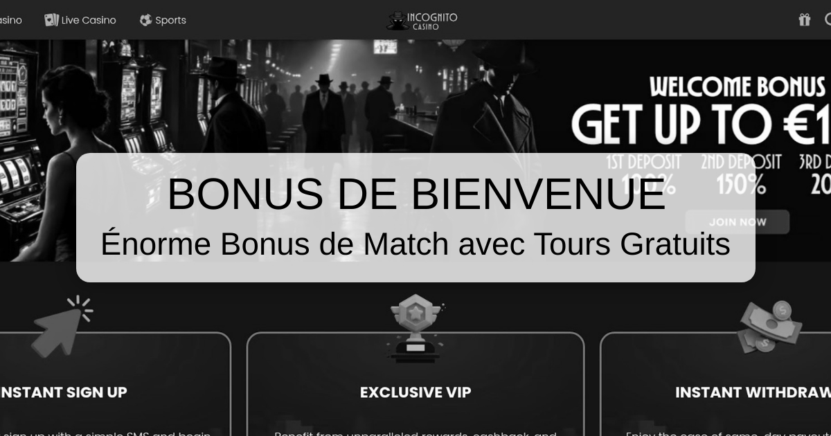 Incognito Casino welcome bonus